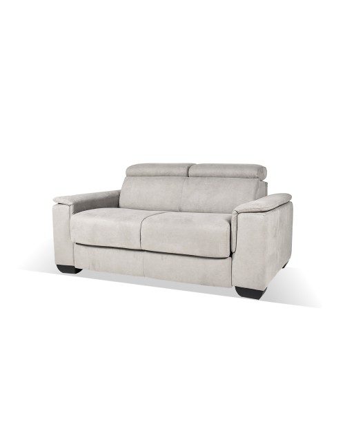 Divano Letto 2 posti in tessuto grigio chiaro Mercurio 194x83x97H