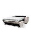 Divano Letto 2 posti in tessuto grigio chiaro Mercurio 194x83x97H