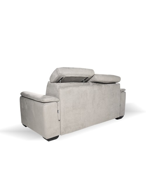 Divano Letto 2 posti in tessuto grigio chiaro Mercurio 194x83x97H