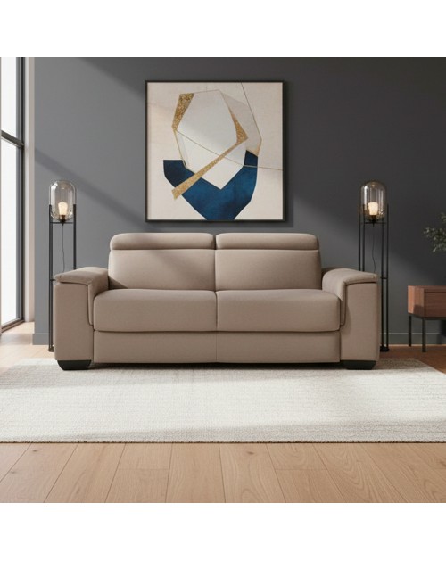 Divano letto colore marrone caribou Mercurio 3 posti 210x94x90H