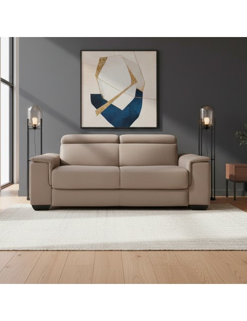 Divano letto colore marrone caribou Mercurio 3 posti 210x94x90H