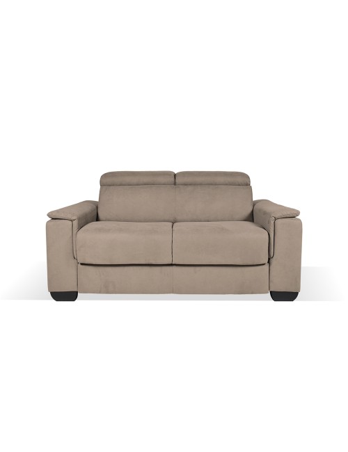 Divano Letto 2 posti in tessuto marrone caribou Mercurio 194x83x97H