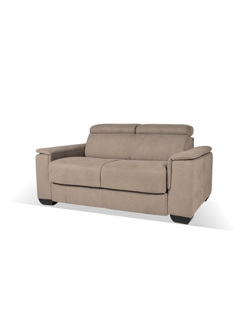 Divano Letto 2 posti in tessuto marrone caribou Mercurio 194x83x97H