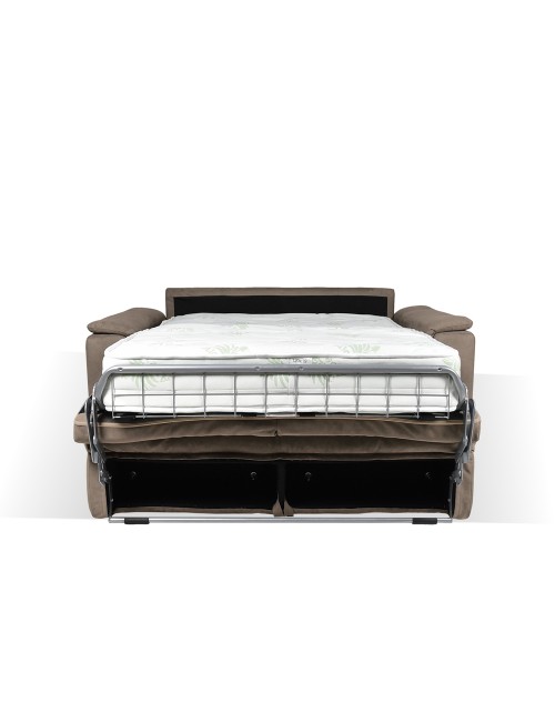 Divano Letto 2 posti in tessuto marrone caribou Mercurio 194x83x97H
