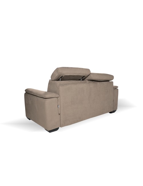 Divano Letto 2 posti in tessuto marrone caribou Mercurio 194x83x97H