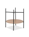 Tavolino tondo multifunzionale Trelleborg88B con vano contenitore artisan rovere e nero Ø 49,5 cm