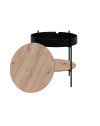 Tavolino tondo multifunzionale Trelleborg88B con vano contenitore artisan rovere e nero Ø 49,5 cm