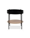 Tavolino tondo multifunzionale Trelleborg88B con vano contenitore artisan rovere e nero Ø 49,5 cm