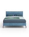 Letto matrimoniale contenitore testiera cuciture verticali Aki colore blu