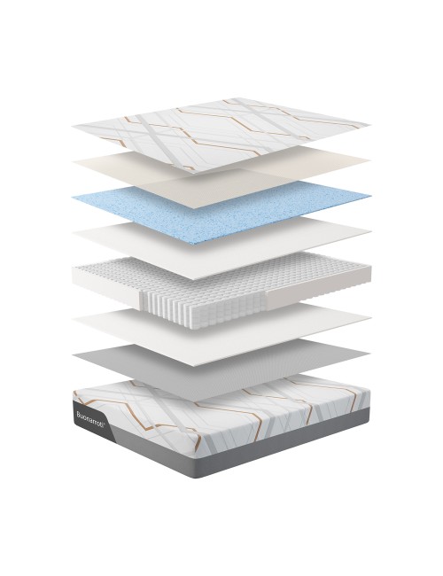 Materasso matrimoniale Corvo con Memory Foam, sfoderabile con molle insacchettate 160x200x30 cm