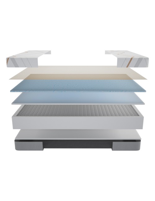 Materasso matrimoniale Corvo con Memory Foam, sfoderabile con molle insacchettate 160x200x30 cm