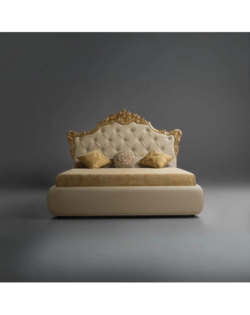 Letto matrimoniale con contenitore Savoia colore crema