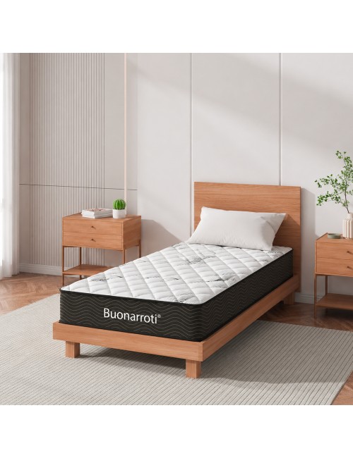 Materasso singolo Tarico con molle insacchettate e strato in Memory Foam 80x190x22,3 cm