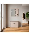 Mobile Ingresso Limone41A con Specchio, Appendiabiti e Scarpiera Beige