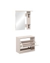 Mobile Ingresso Limone41A con Specchio, Appendiabiti e Scarpiera Beige