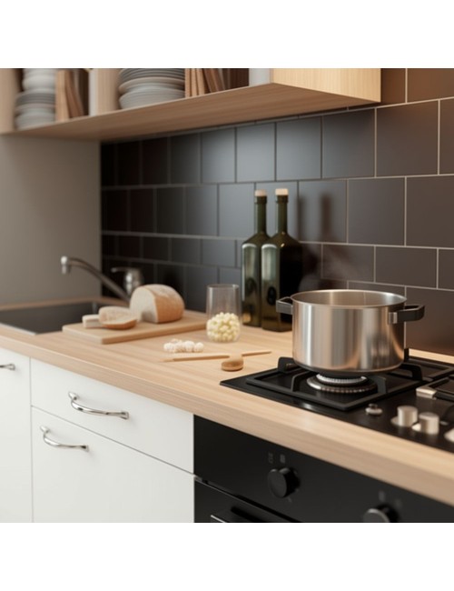 Cucina Completa Cuneo 180 cm con Elettrodomestici Inclusi – Rovere e Bianco Opaco