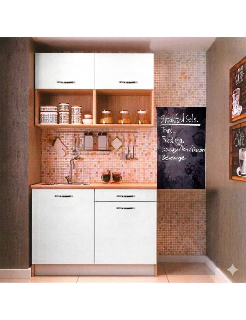 Cucina Cuneo 120 cm Rovere e Bianco Opaco con Lavello Incluso – Compatta, Funzionale e Moderna