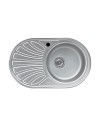 Lavello ovale incasso 1 vasca e gocciolatoio sinistro 78x48 Smeg LMEL77S inox