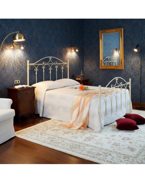 Letto Una Piazza e Mezza in Ferro Battuto Incanto Bianco Opaco – Stile e Comfort Made in Italy