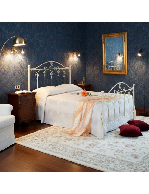 Letto Una Piazza e Mezza in Ferro Battuto Incanto Bianco Opaco – Stile e Comfort Made in Italy