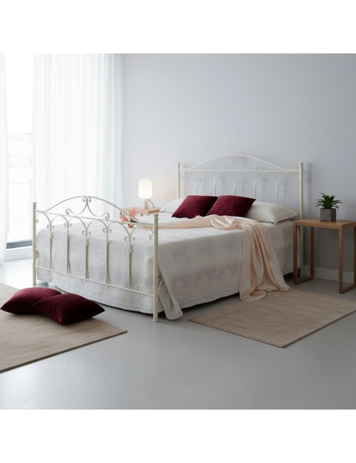 Letto Una Piazza e Mezza in Ferro Battuto Incanto Bianco Opaco – Stile e Comfort Made in Italy
