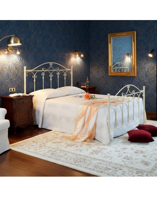 Letto Matrimoniale in Ferro Battuto Incanto Bianco Opaco – Eleganza Senza Tempo Made in Italy