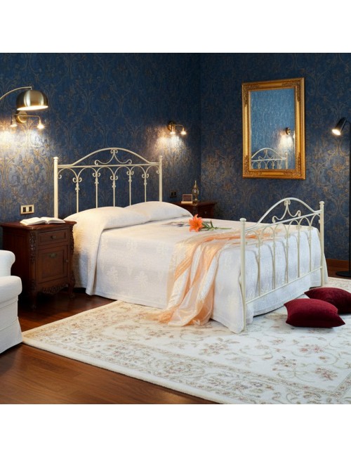 Letto Matrimoniale in Ferro Battuto Incanto Bianco Opaco – Eleganza Senza Tempo Made in Italy