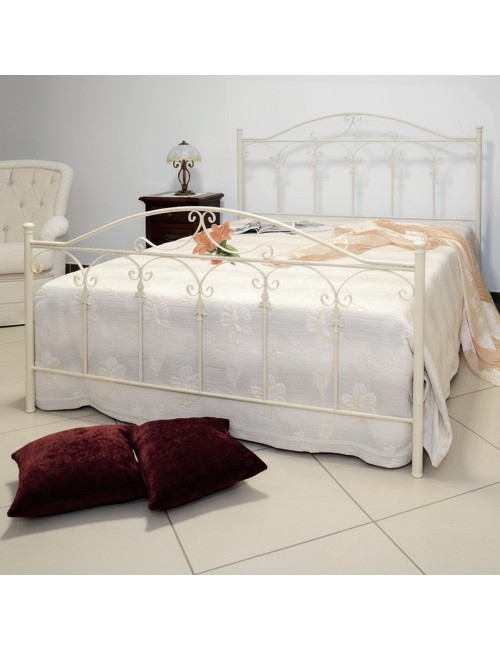 Letto Matrimoniale in Ferro Battuto Incanto Bianco Opaco – Eleganza Senza Tempo Made in Italy
