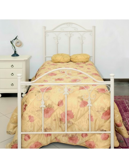 Letto Singolo in Ferro Battuto Incanto Bianco Opaco – Eleganza Classica Made in Italy