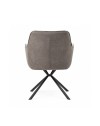 Set 2 Sedia con braccioli tessuto grigio e retro ecopelle elephant Comet