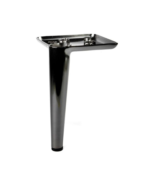 Piede in metallo per mobili e complementi d'arredo Ago17 nickel nero H 17cm.