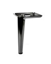 Piede in metallo per mobili e complementi d'arredo Ago17 nickel nero H 17cm.