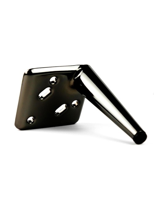 Piede in metallo per mobili e complementi d'arredo Ago17 nickel nero H 17cm.