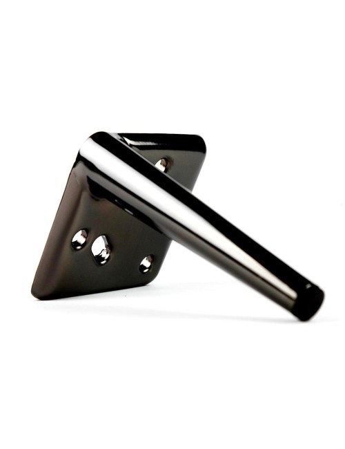 Piede in metallo per mobili e complementi d'arredo Ago17 nickel nero H 17cm.