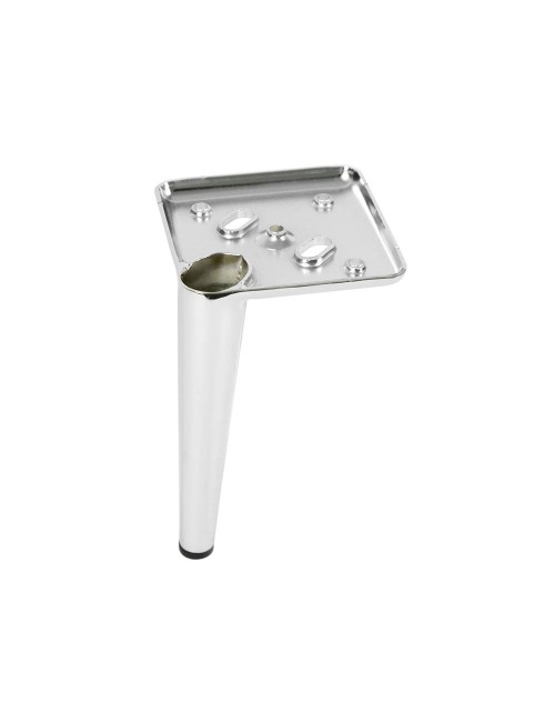 Piede in metallo per mobili e complementi d'arredo Ago17 cromato H 17cm.