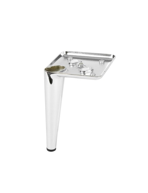 Piede in metallo per mobili e complementi d'arredo Ago17 cromato H 17cm.