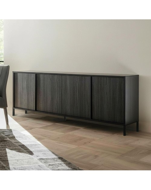 Madia 4 ante Giugi 206x40x86 colore nero frassinato