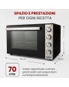 Forno d'appoggio multifunzione 70 litri nero inox LX-9645