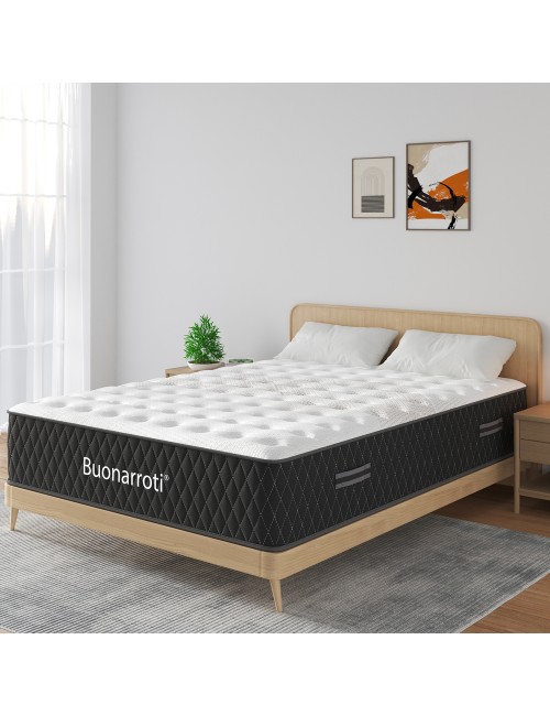 Materasso matrimoniale Aquila in schiuma multistrato e molle insacchettate 160x190x33 cm