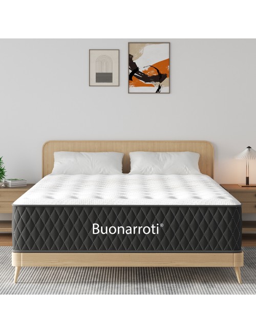 Materasso matrimoniale Aquila in schiuma multistrato e molle insacchettate 160x190x33 cm