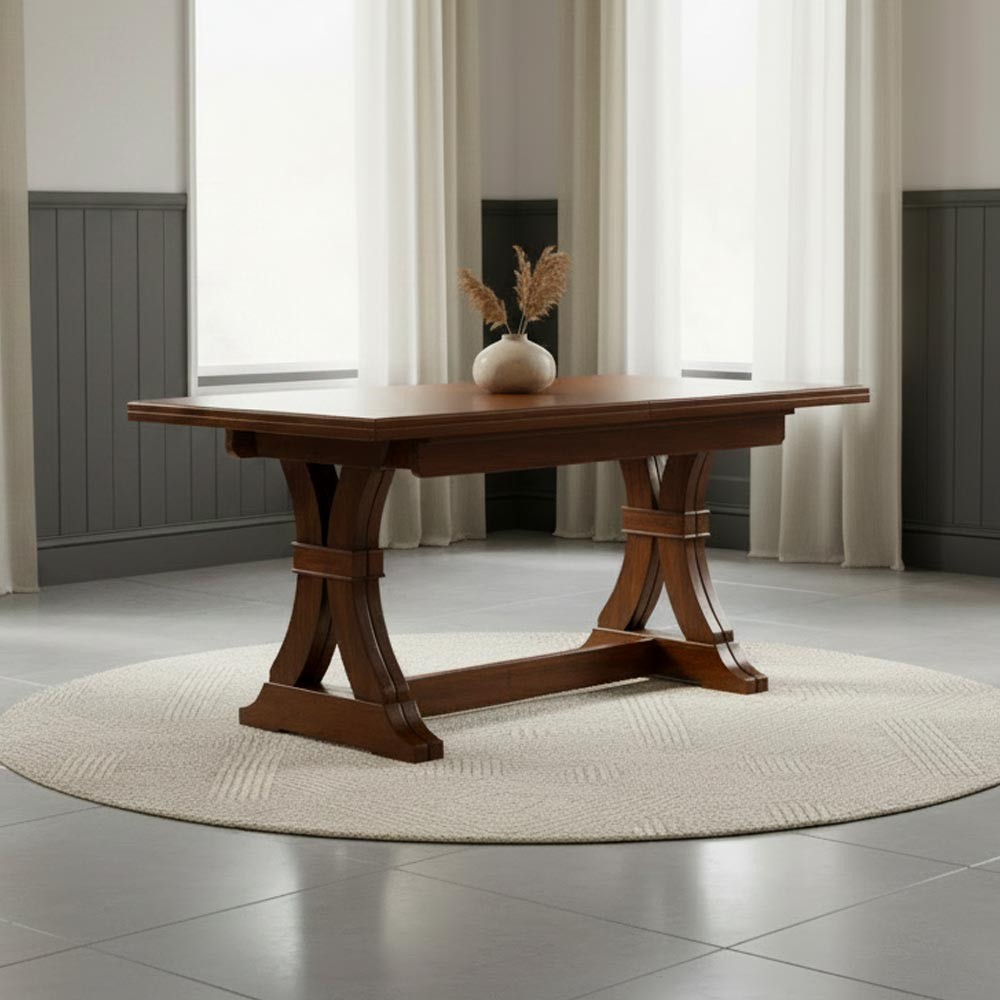 Tavolo allungabile Polignano in legno massello 180x85x79H colore noce antico