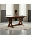 Tavolo allungabile Polignano in legno massello 180x85x79H colore noce antico