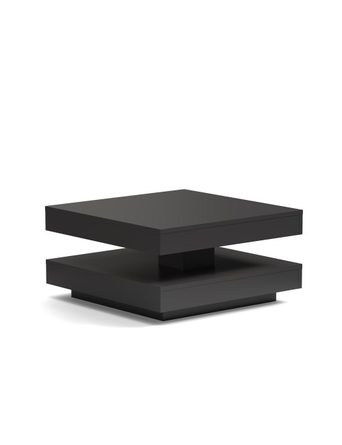 Tavolino da salotto Monolith con doppio piano quadrato girevole colore antracite 67x67 cm