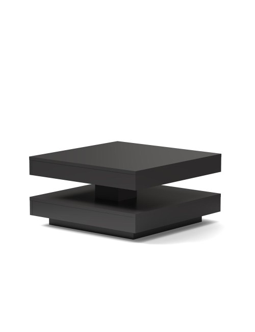 Tavolino da salotto Monolith con doppio piano quadrato girevole colore antracite 67x67 cm