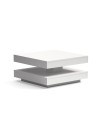Tavolino da salotto Monolith con doppio piano quadrato girevole colore bianco 67x67 cm