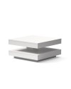 Tavolino da salotto Monolith con doppio piano quadrato girevole colore bianco 67x67 cm