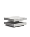 Tavolino da salotto Monolith con doppio piano quadrato girevole colore cemento 67x67 cm