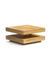 Tavolino da salotto Monolith con doppio piano quadrato girevole in rovere wotan 67x67 cm