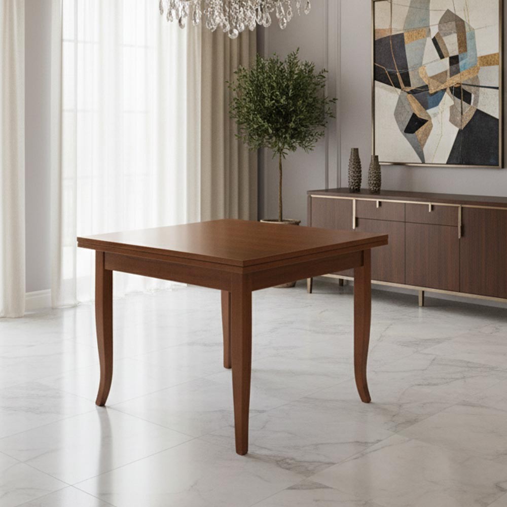 Tavolo quadrato allungabile Verona 90x90 colore noce