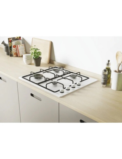 Piano cottura a gas Candy CHW6LBB 4 zone manopole laterali bianco